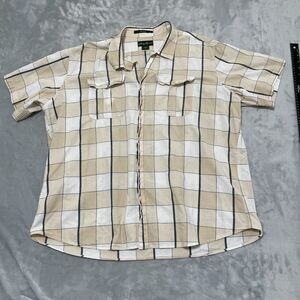 Eddie Bauer Shirt Mens XXL Plaid Flat Pockets Hiking Camping Outdoors Workwear